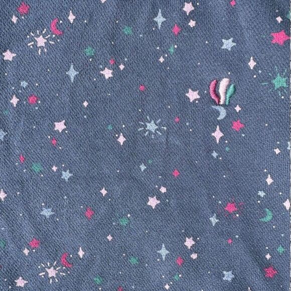 Fat Face Girls Star Print Hoodie Navy Pink Cozy Kids 5/6 Spacecore - Picture 3 of 4
